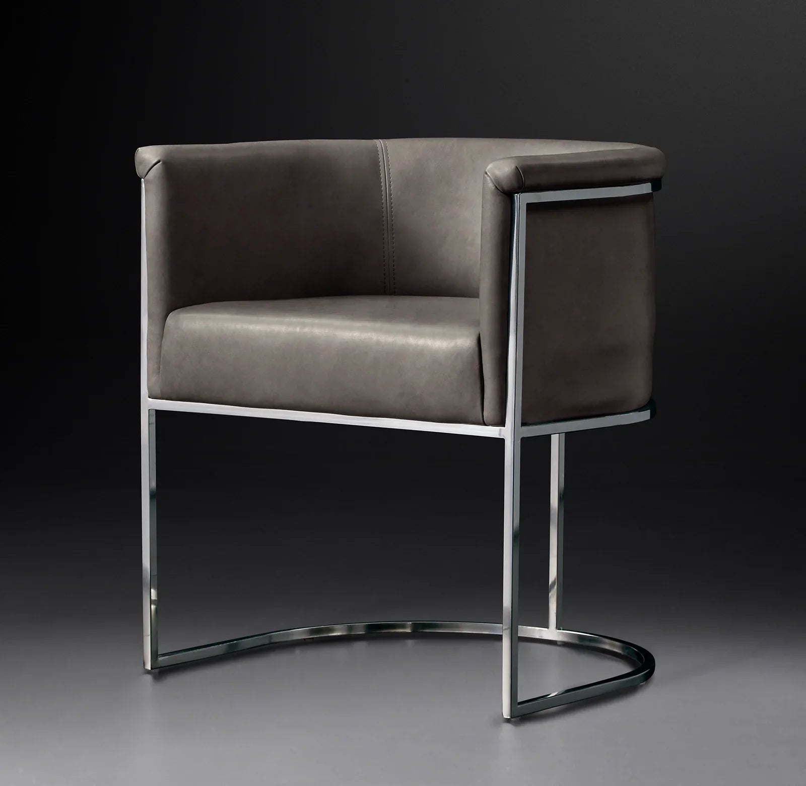 Wexler Dining Armchair – Barrel Back Leather Oak Re Home Midcentury Modern