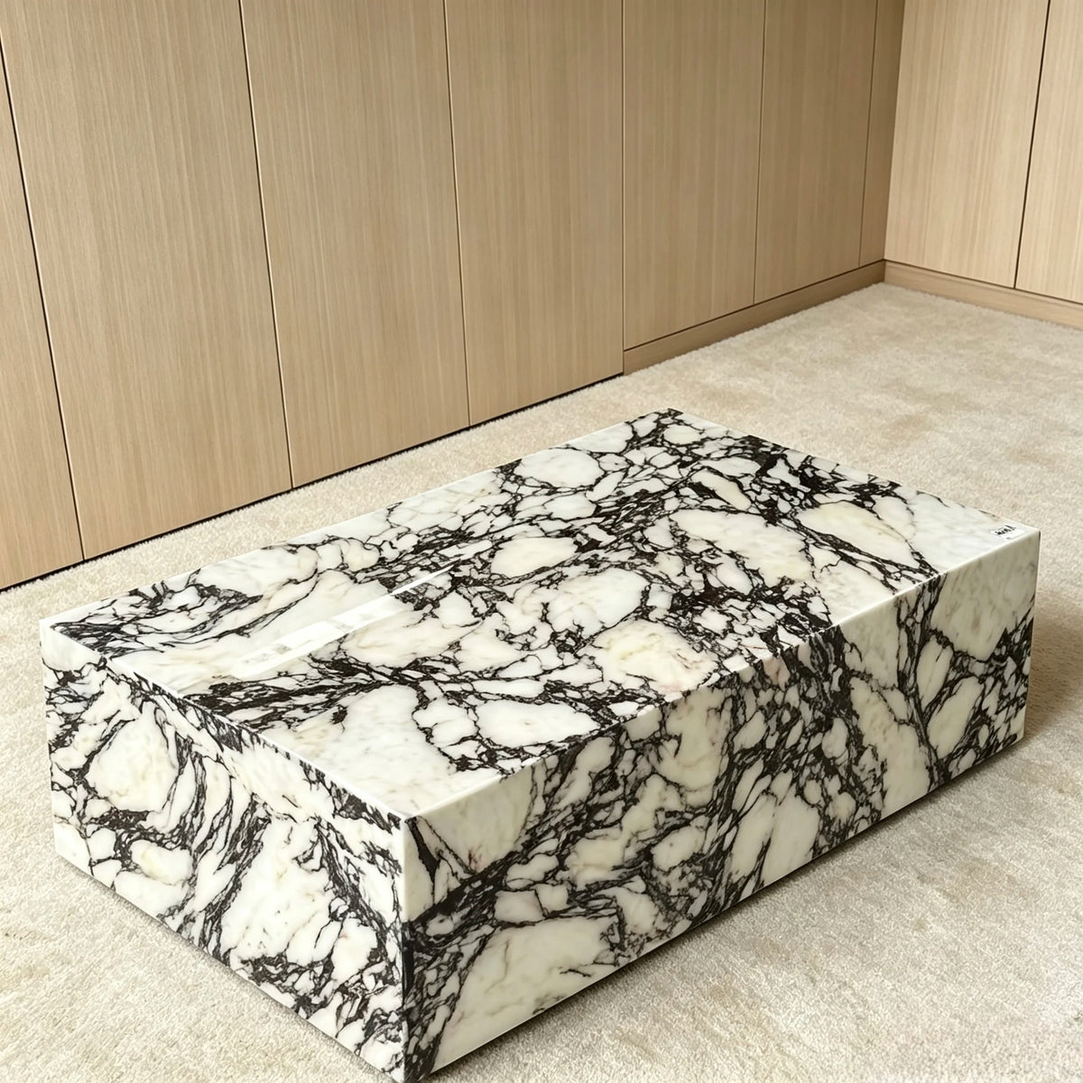 Luxury Calacatta Viola Marble Coffee Table Modern Minimalist Italian Style
