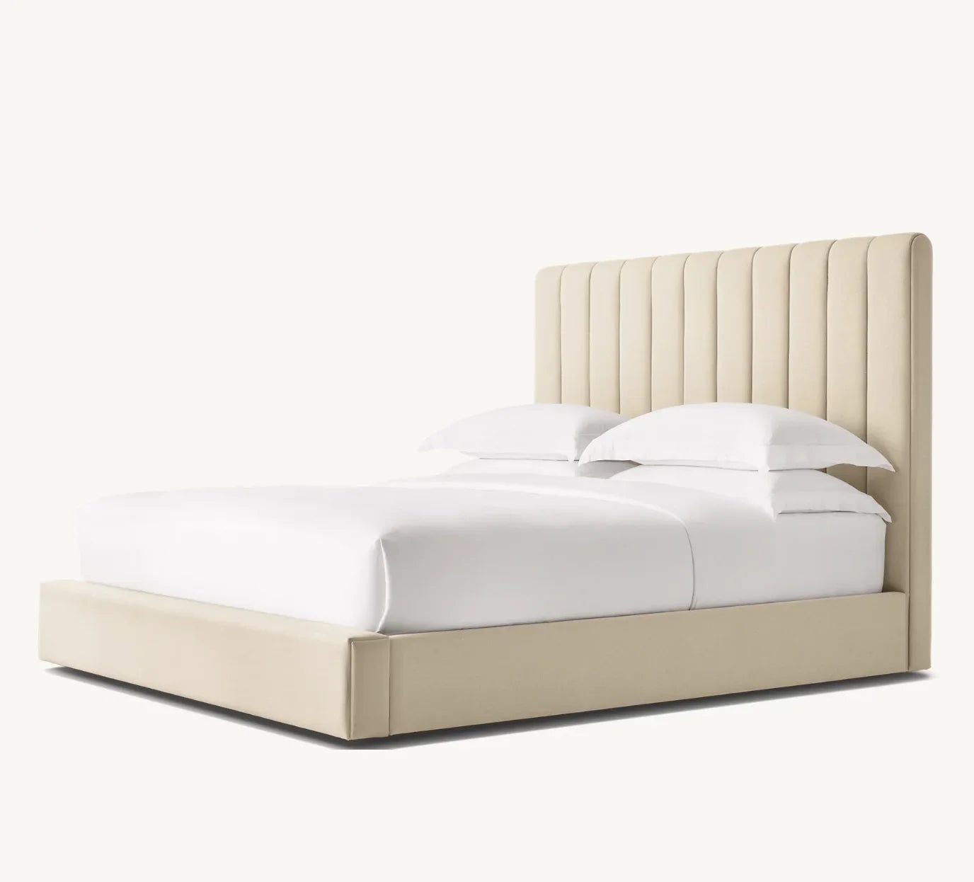 Marmont Channeled Fabric Platform Bed – Sculptural Upholstered Statement Piece