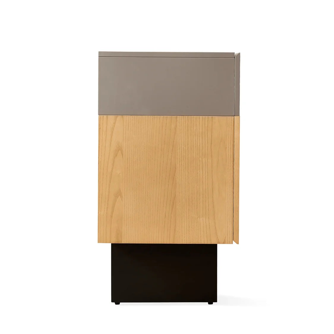Natural Ash Wood Veneer Minimalist Dresser with Metal Frame