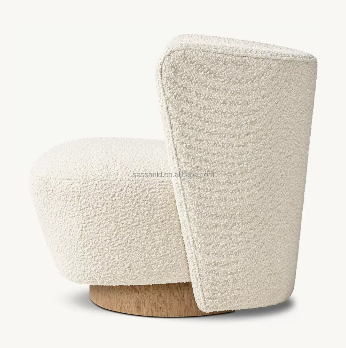 Classic Wing Chair – Performance Bouclé Upholstery with Solid Oak Frame