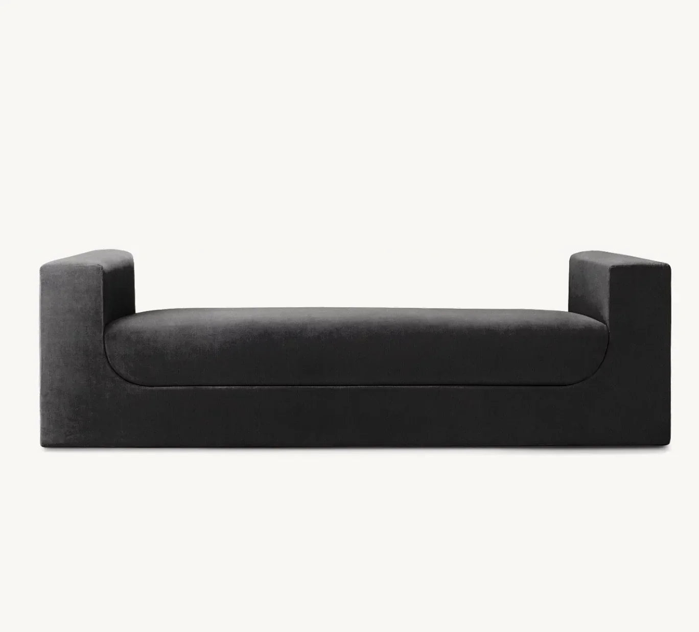 Sculpture Bench with Postmodernist Silhouette – Velvet Upholstery by Italian Design