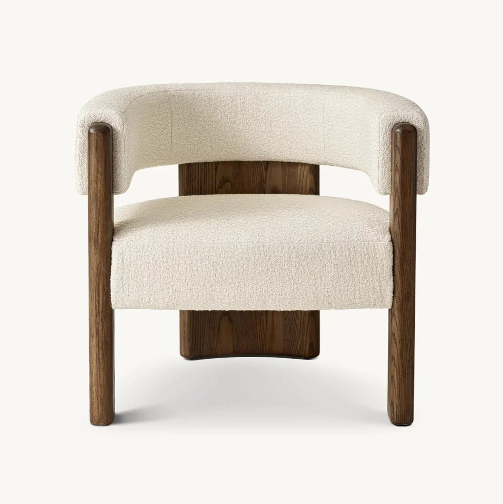 Lido Midcentury Accent Chair – Solid Oak Minimalist Statement Piece