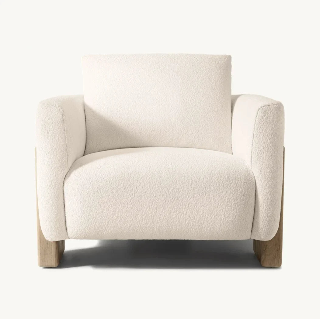 Owen Lounge Chair – Geometric Solid Oak and Leather Statement Piece