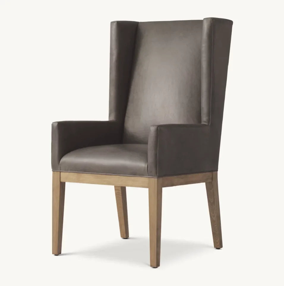 Contemporary Wing Chair – 1950s European Inspired Oak Statement Piece