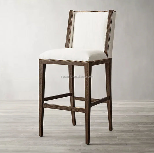 Bar & Counter Stool – Armless Fabric Solid Waxed Oak Ames Modern | 1601051852497