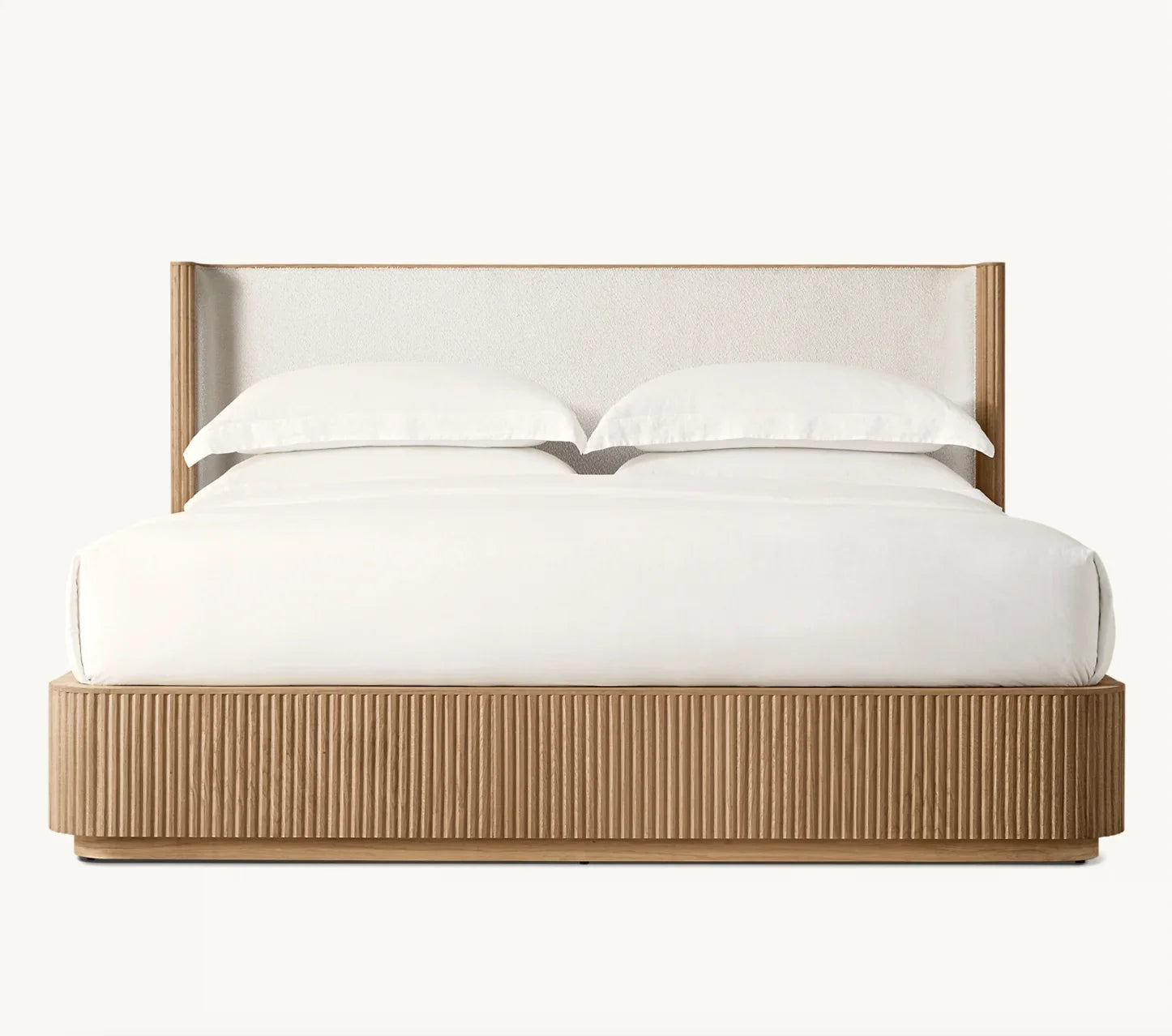 Shelter Bed – Upholstered Headboard with Oak Frame Byron Postmodern