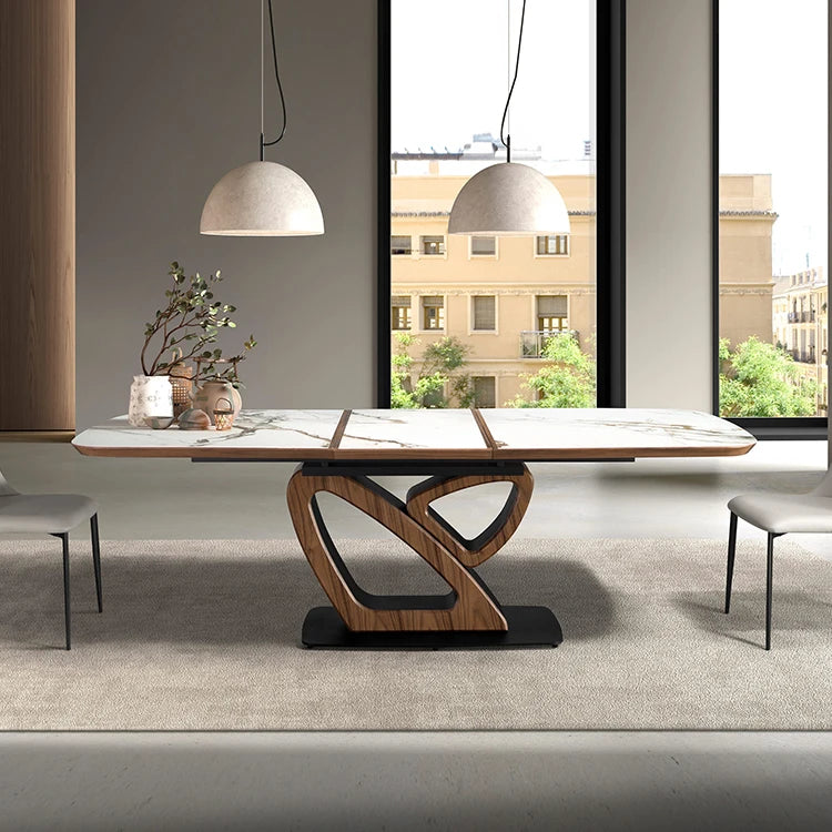 Luxury 1601667983947 Sintered Stone Extendable Dining Table Modern Italian Style for Villa