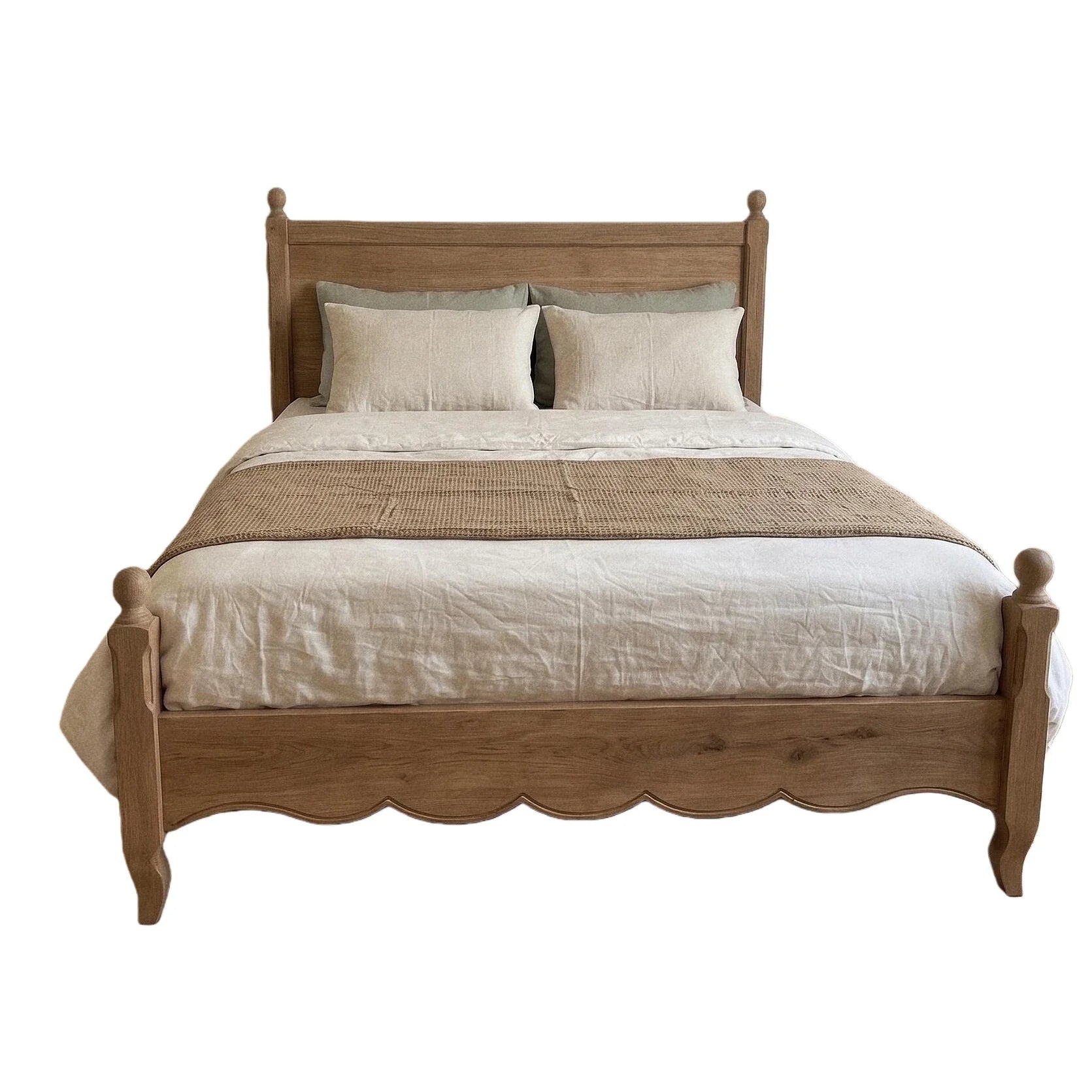 Farmhouse Platform Bed – Solid Birch and Plywood Modern Statement Piece | 26-83