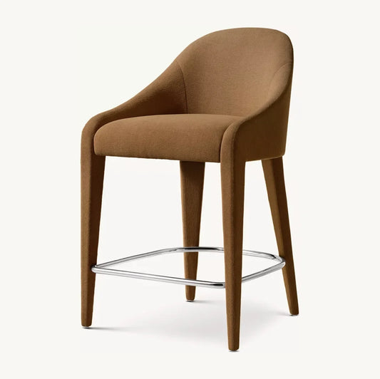 Alissia Stool – Hand-upholstered Performance Fabric – Contemporary Belgian Design