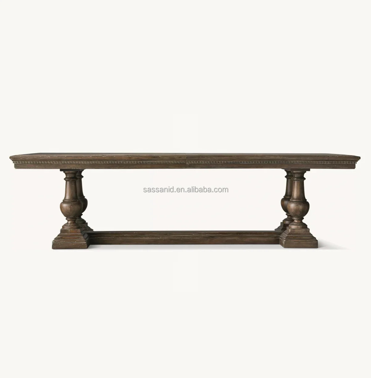 Handcrafted American Oak Rectangular Dining Table – Antiqued Finish Extension Table