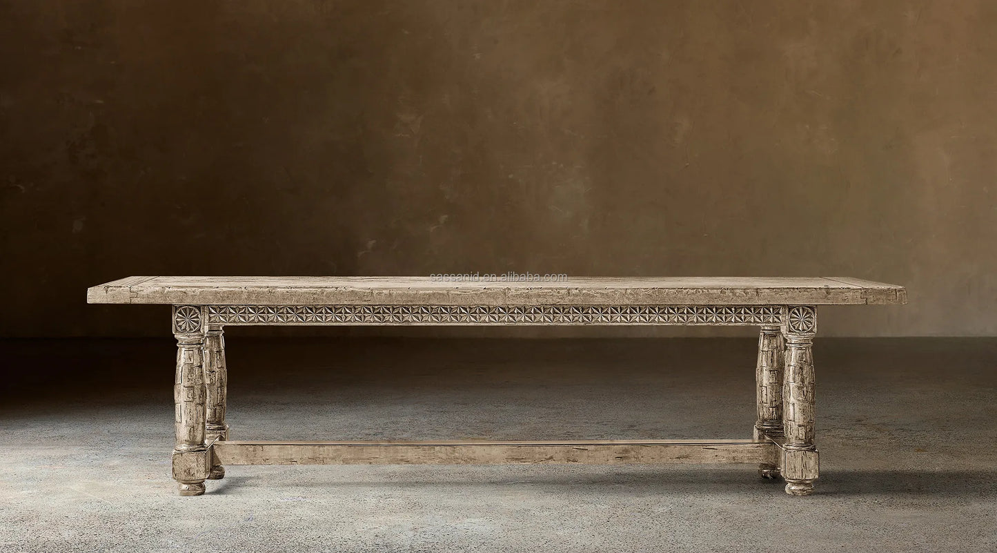 Valencia Rectangular Extension Dining Table – Contemporary Shagreen Solid Wood