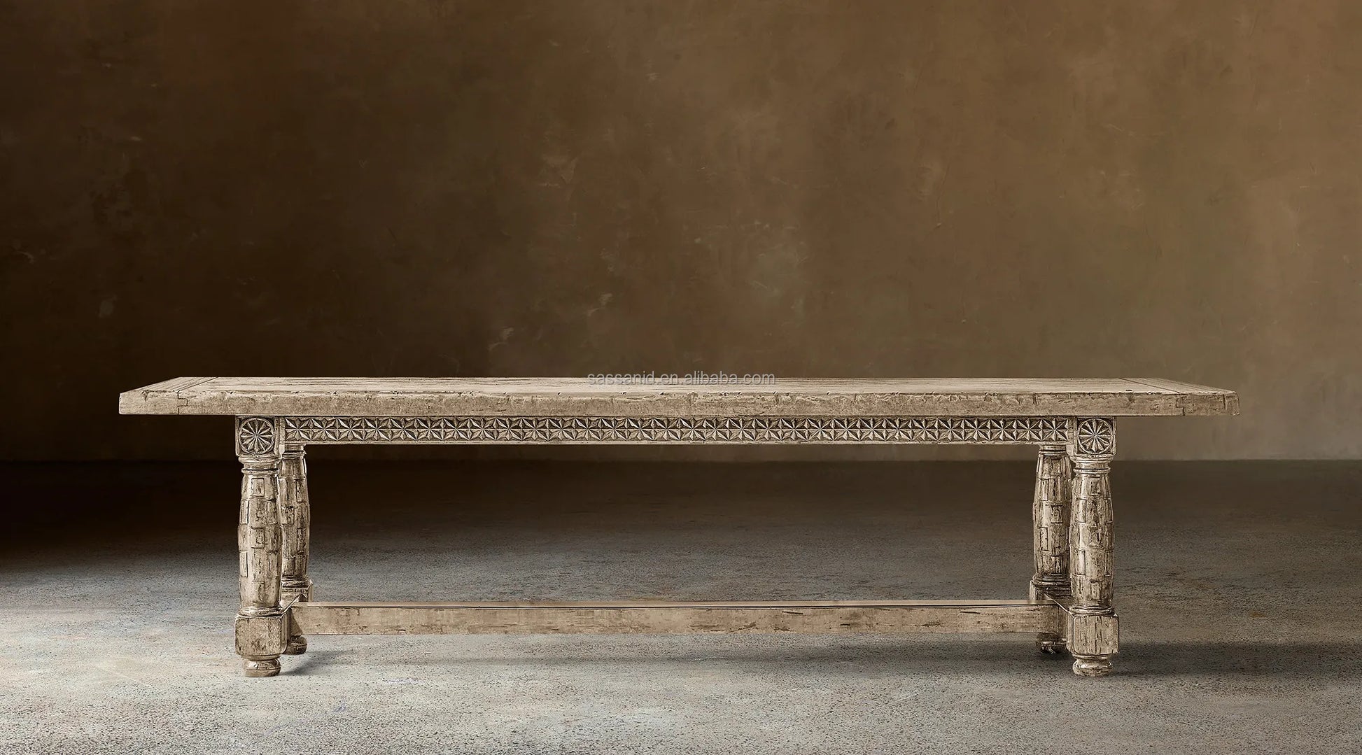 Valencia Rectangular Extension Dining Table – Contemporary Shagreen Solid Wood