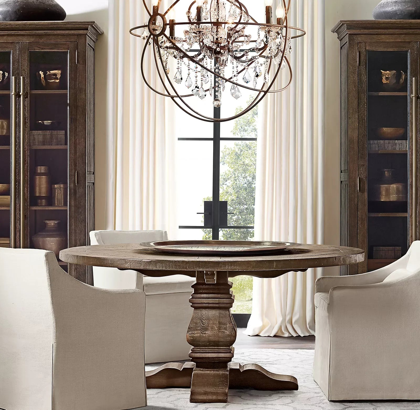 Round Trestle Dining Table – Salvaged Solid Wood Statement Piece by Re Home | 1600408007770