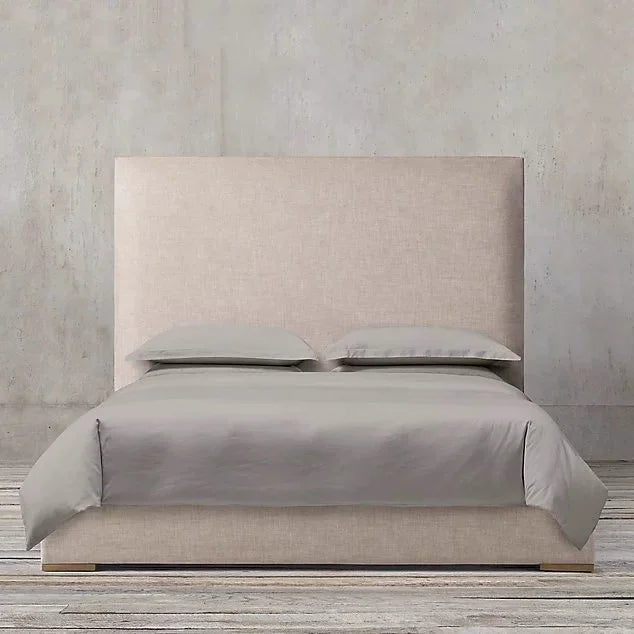Fabric Bed with High Backrest – Cotton and Hemp Modern | B-01