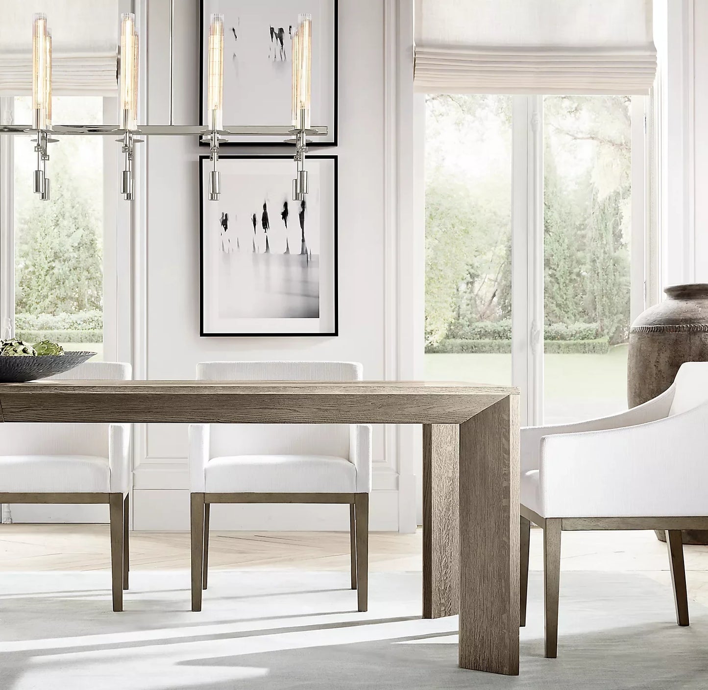 Dining Table, Rectangular Solid Oak, European Design, Luxury