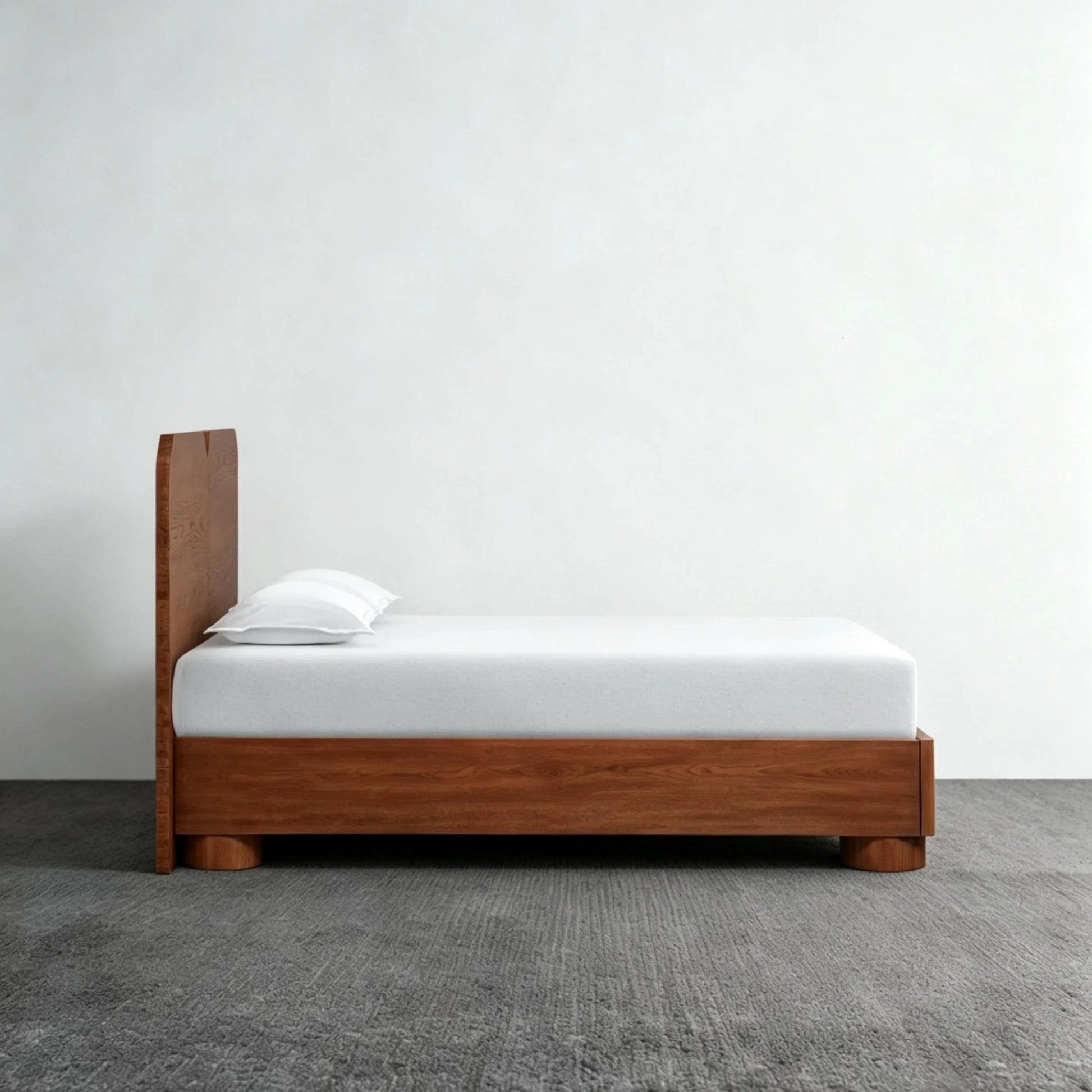 Midcentury Birch Platform Bed 59x79in – Artisan Timber Statement Piece | 22-930