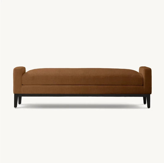 Modernist Bedroom Bench – Oak Base Italian Design Statement Piece | 1600973027366