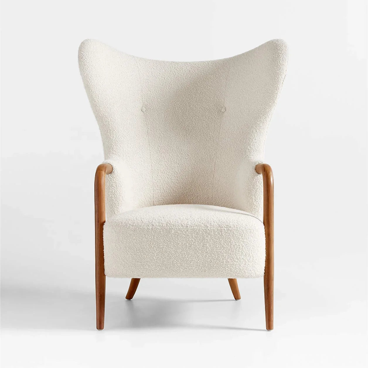 Laso Italian Designer Accent Chair – White Bouclé Statement Piece