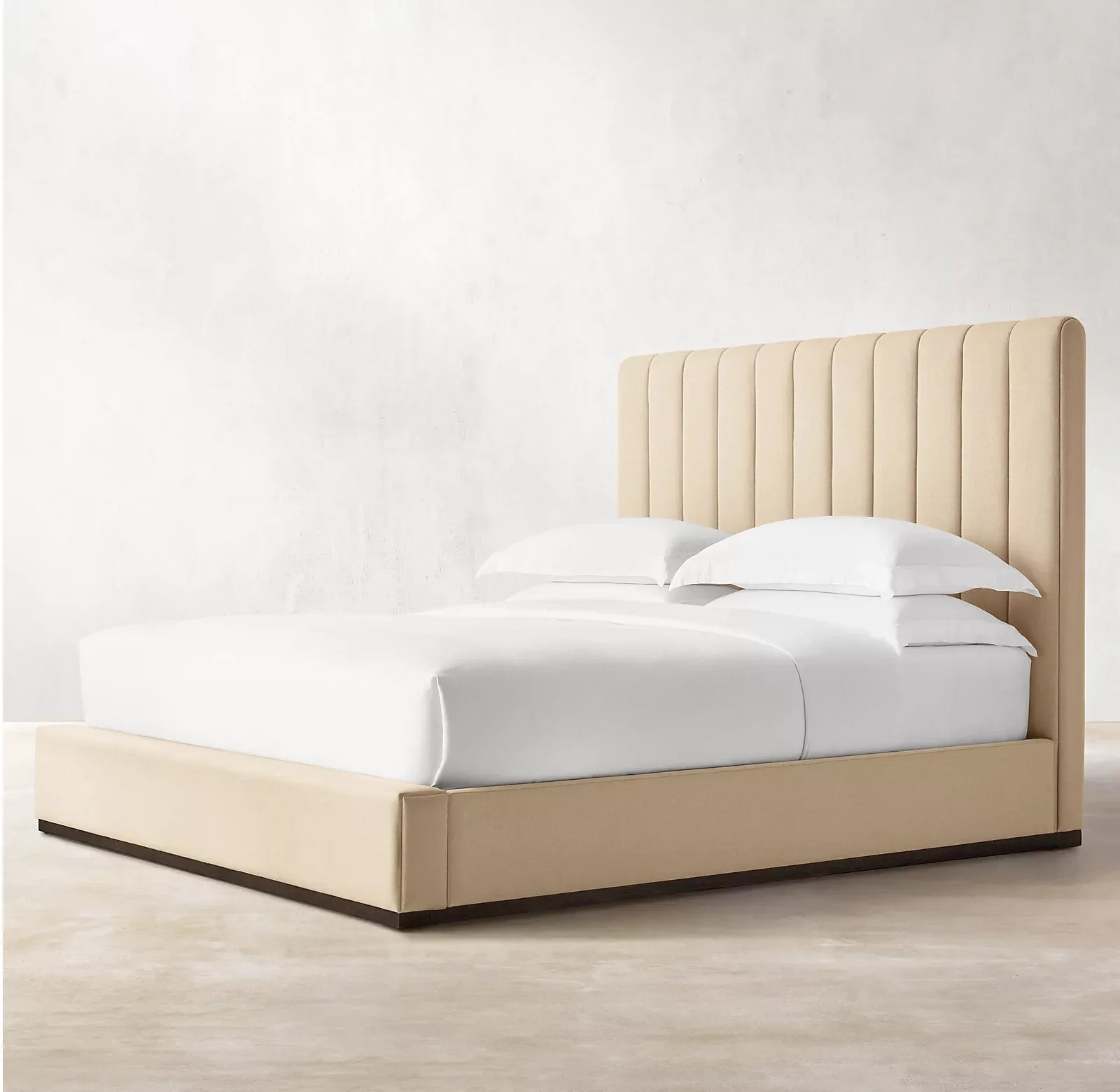 Channeled Panel Platform Bed – Contemporary Luxury Leather Statement Piece