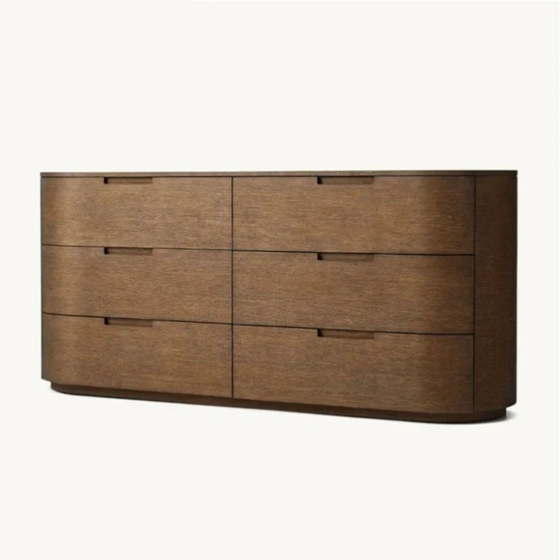 6-Drawer Chest 72" – French Vintage Solid Birch Wood Statement Piece
