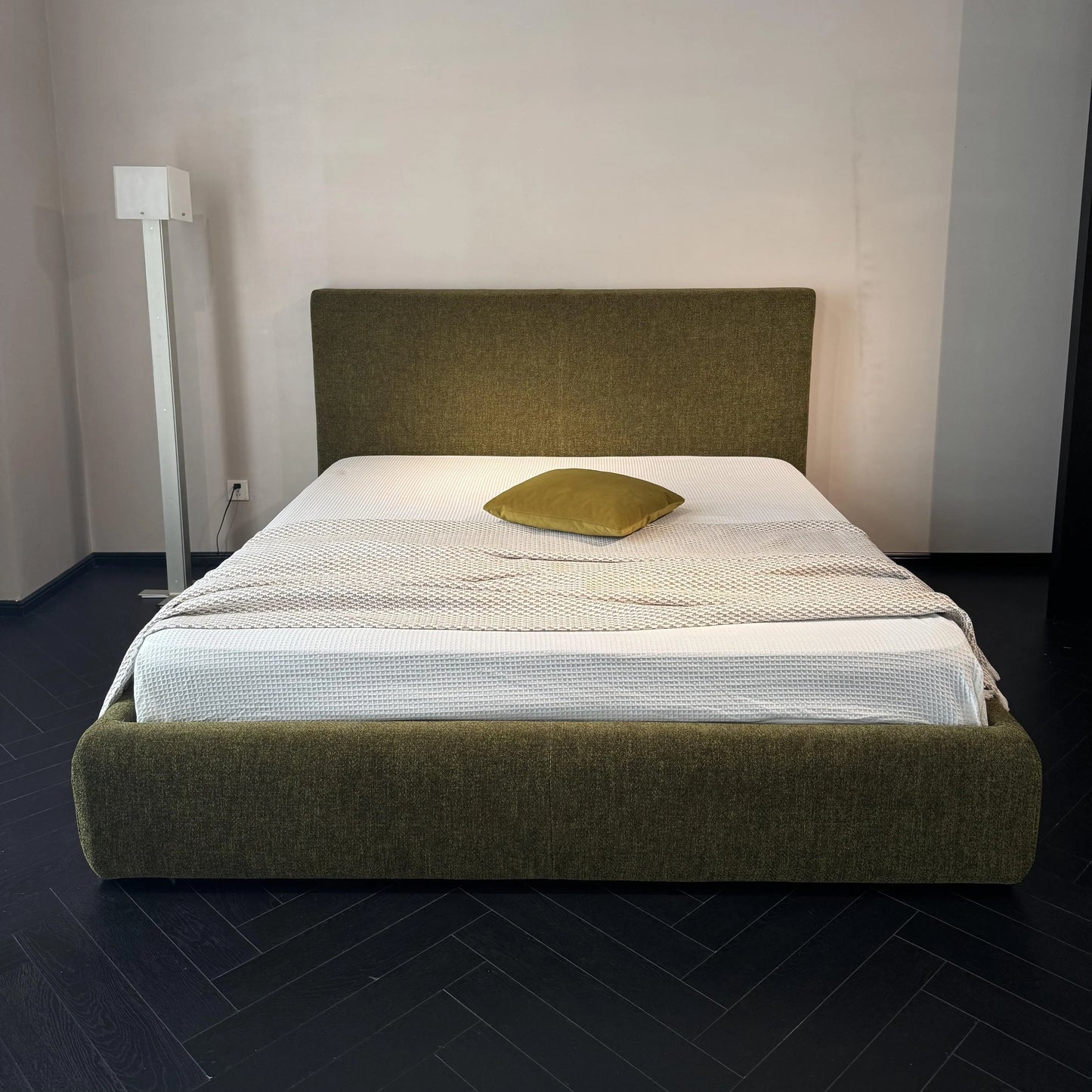 Upholstered Bed with High Headboard – Fabric Modern Statement Piece | 26-136