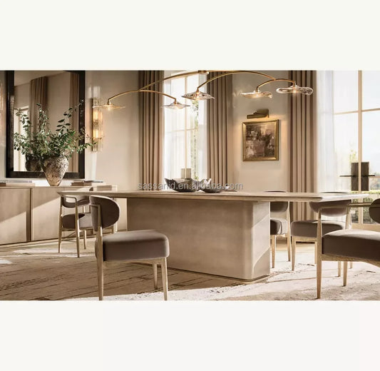 Shagreen Rectangular Pedestal Dining Table – European Artisan Statement Piece