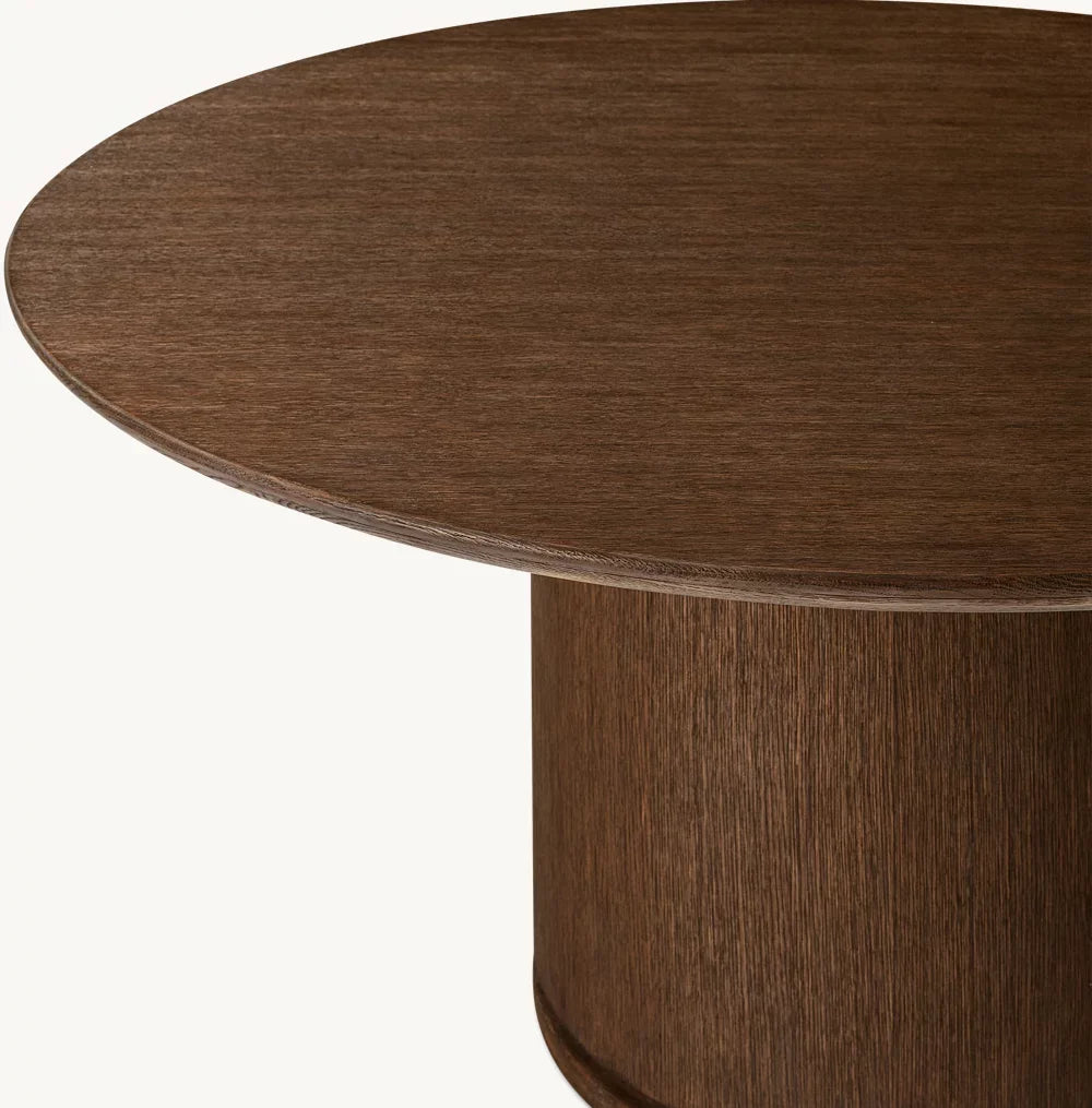 Round Dining Table – Brushed American White Oak – Contemporary European Designer Statement Piece | 1601290368360