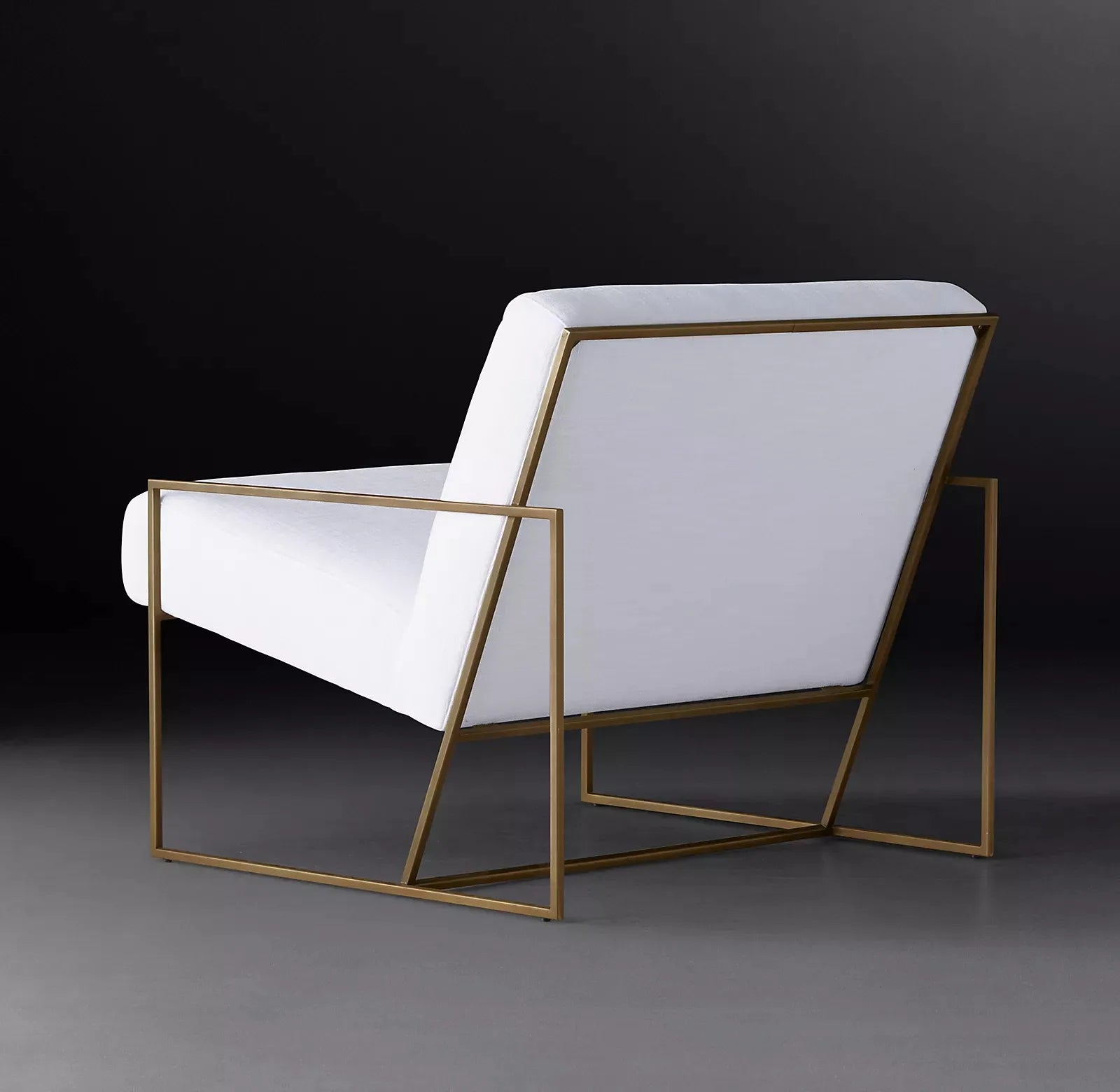 Modern Geometric Lounge Chair – Linen Upholstery Re Home Statement Piece