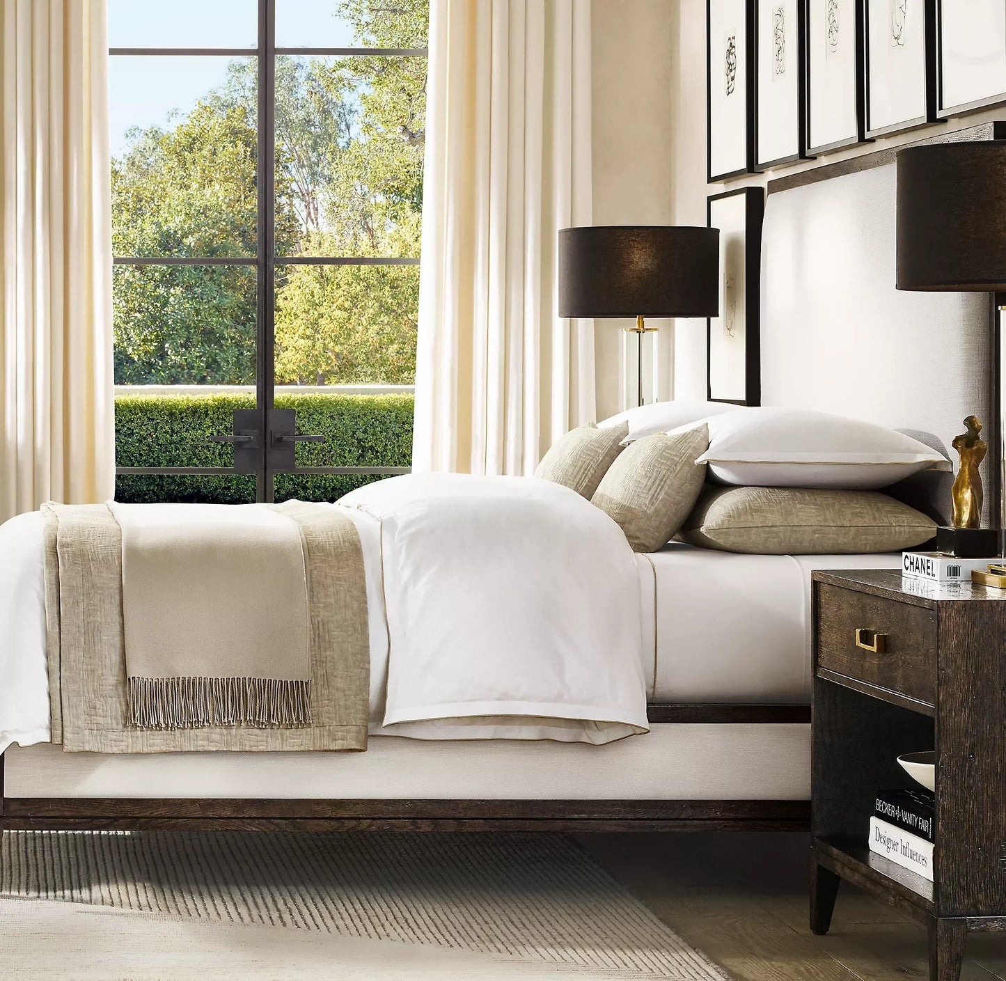 European Wing Bed – Sculptural Solid Oak Platform Bed – Modern Piece