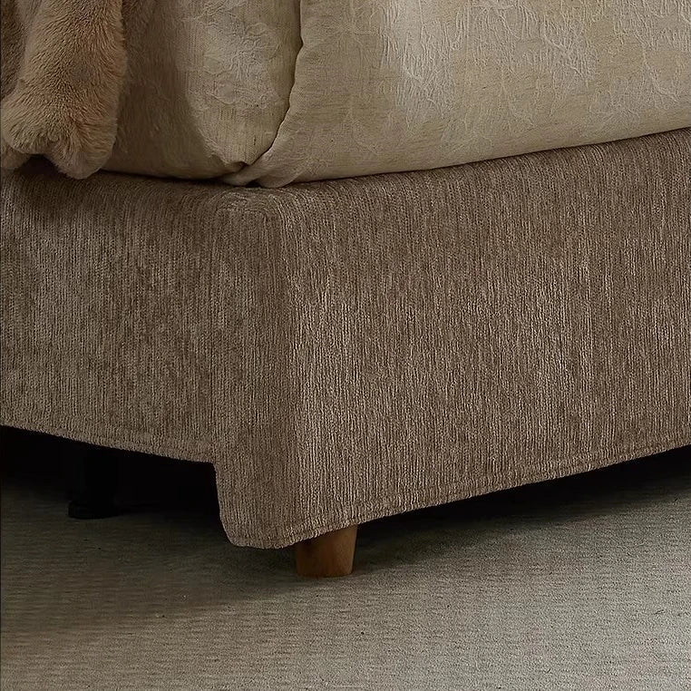 French Retro Upholstered Bed – Cream Chenille Soft Statement Piece | 26-18