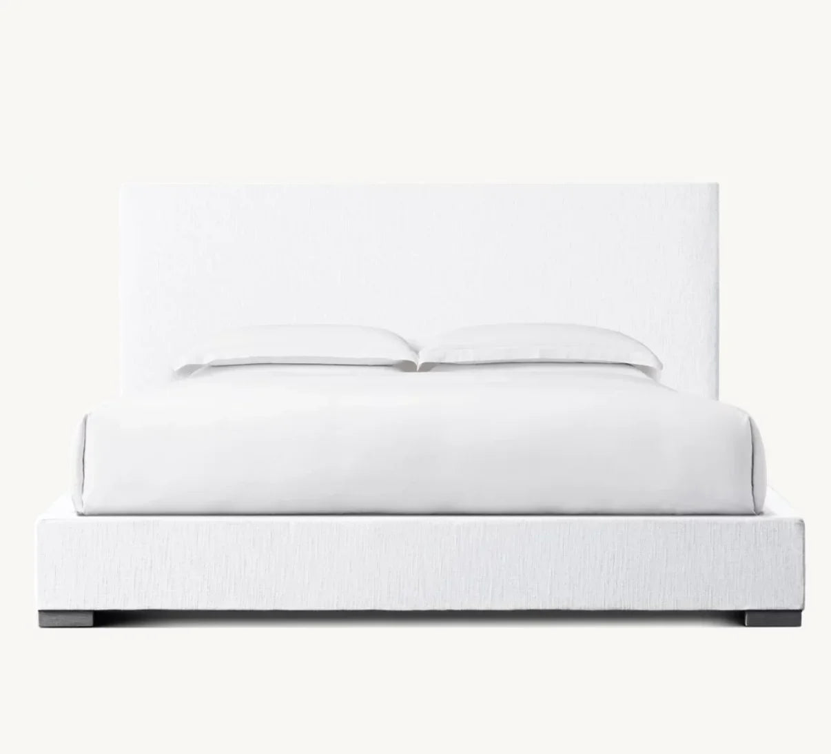 Upholstered Platform Bed with Slipcovered Headboard – Berkshire Leather Modern Piece