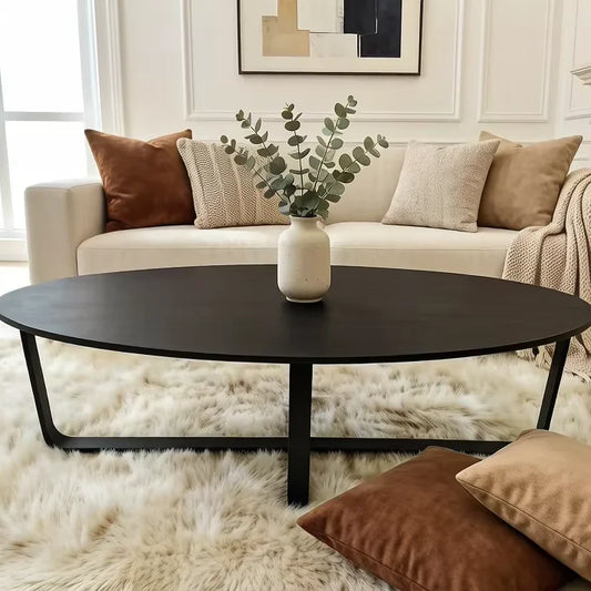 Luxury Black Marble Coffee Table Modern Minimalist Italian Style for Villa