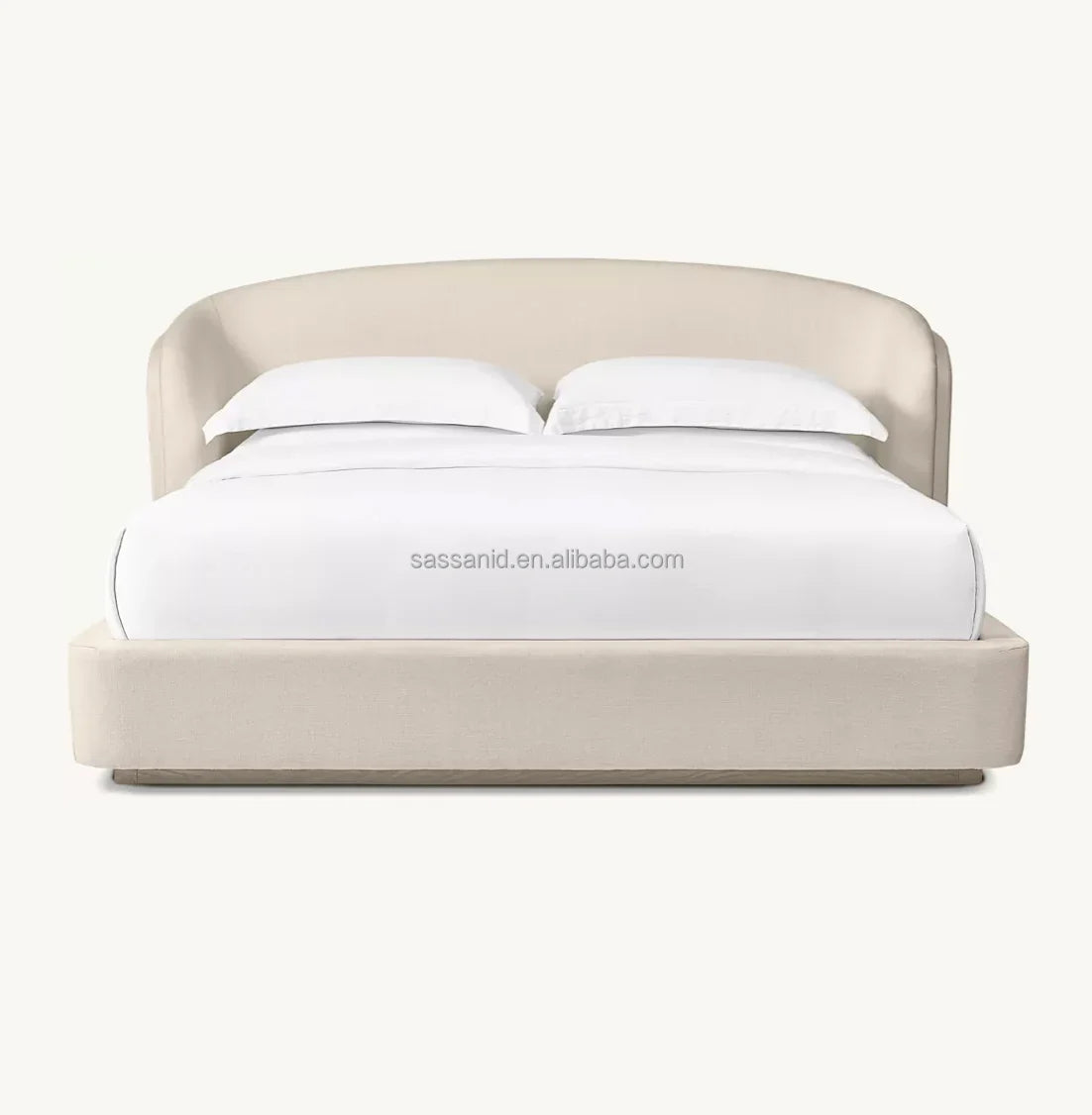 Fabric Shelter Bed – Low-Profile Slipcovered Natural Contemporary Statement Piece