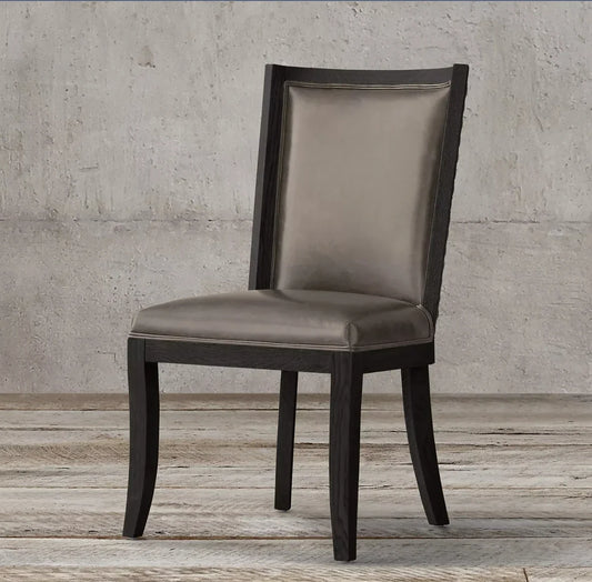 Vintage French Empire Dining Armchair – Leather & Oak Statement Piece