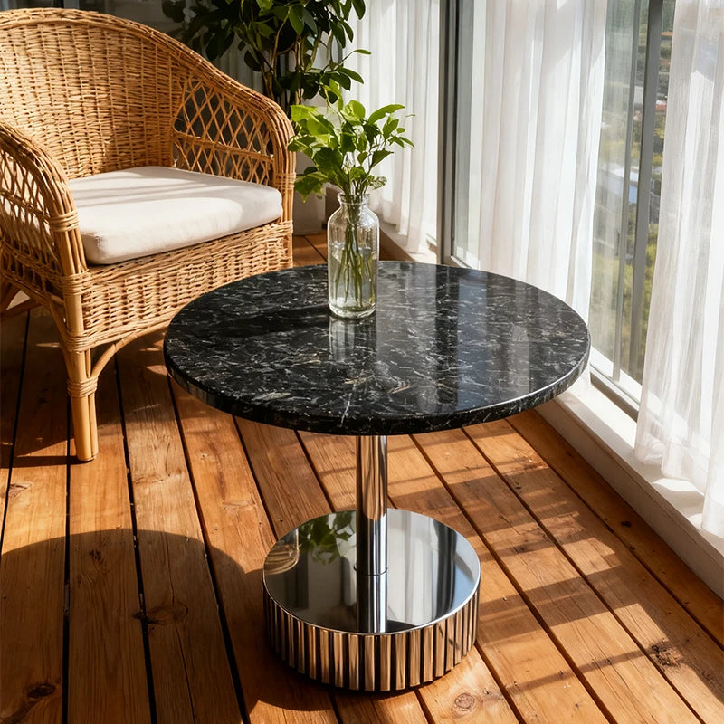 Luxury Round Marble Coffee Table Modern Italian Style for Villa
