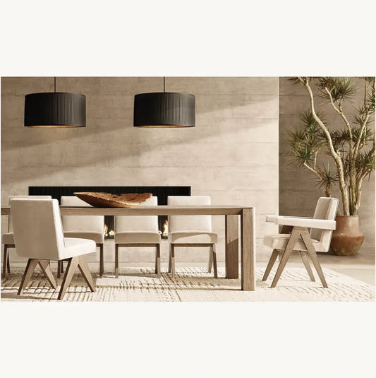 Dining Table French Oak Grain Rectangular Contemporary Design