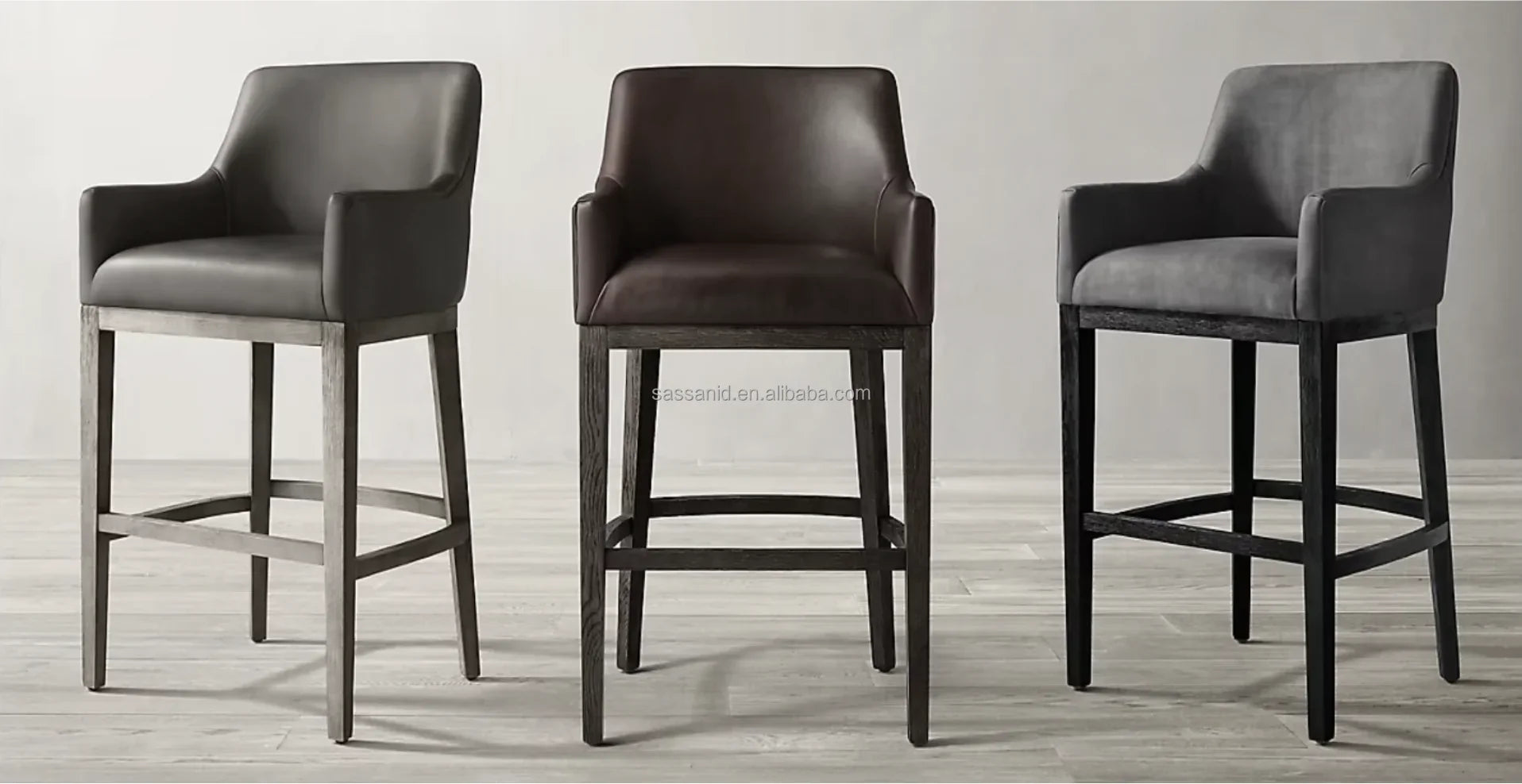 Morgan Curved-Back Leather Bar & Counter Stool – Nordic Oak Furniture