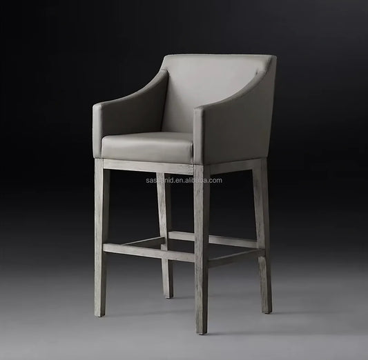 Morgan Slope Arm Bar & Counter Stool – Leather & Oak Midcentury Modern