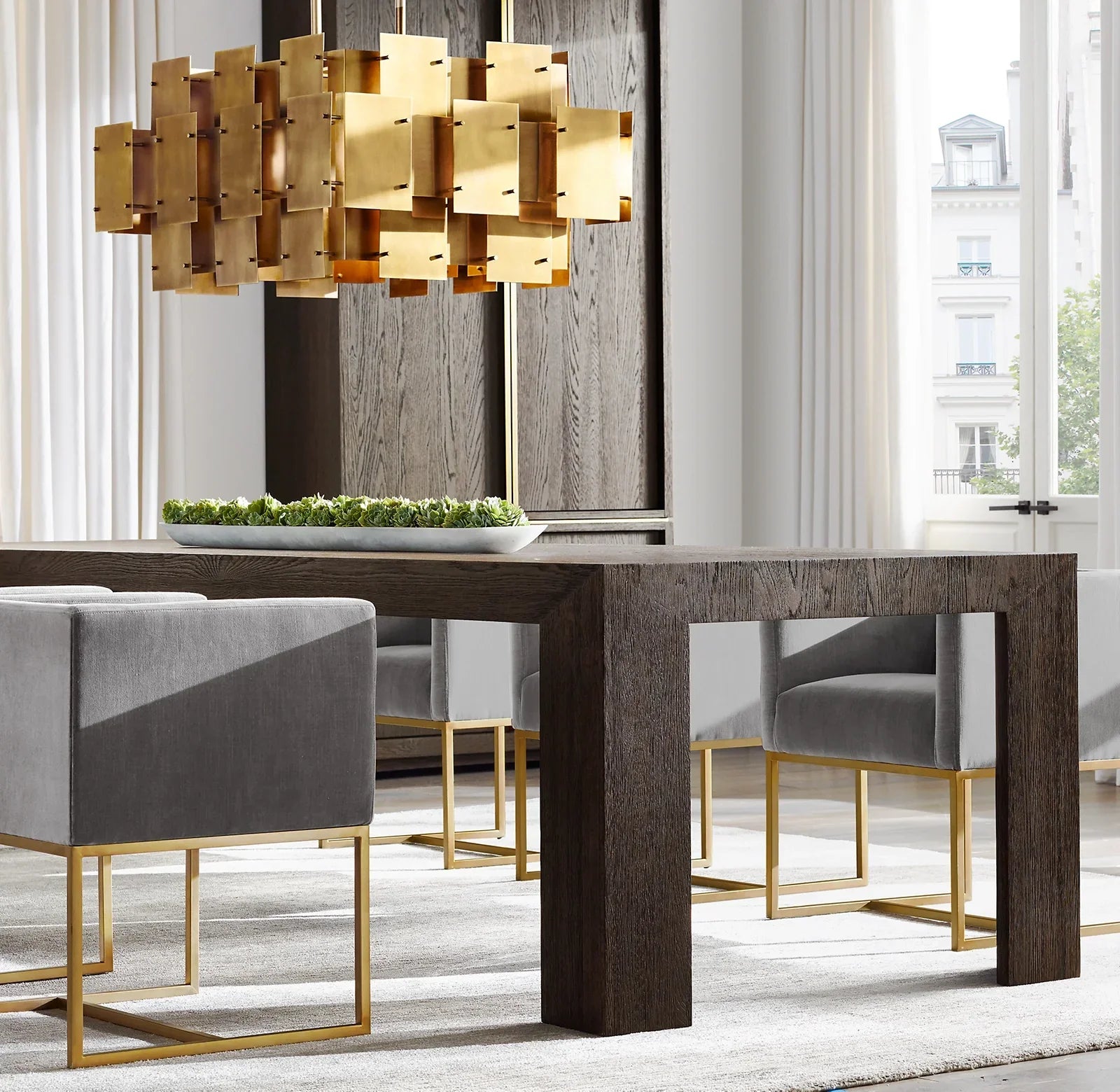 Rectangular Dining Table – Postmodern Solid Oak – Re Home Designer Statement Piece
