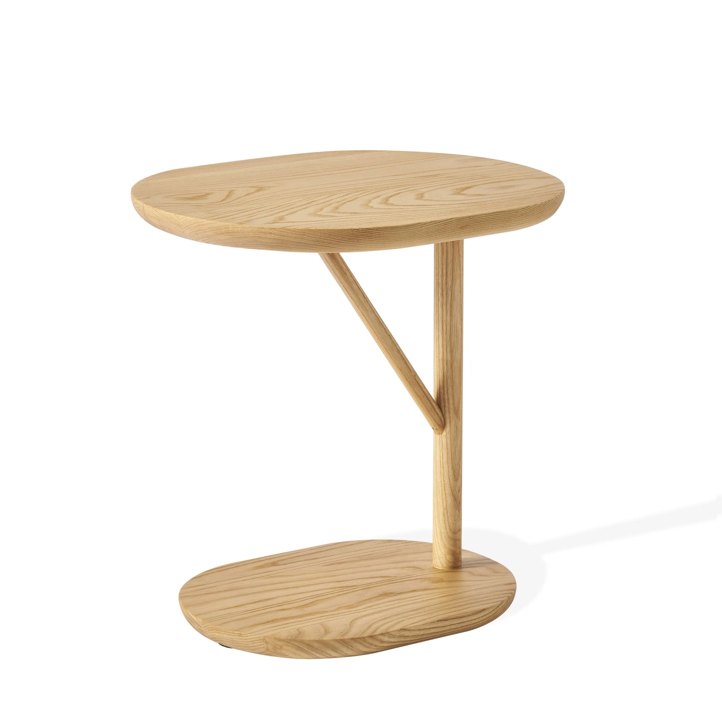 Modern Minimalist Solid Wood Side Table Cream Wabi-Sabi Style Eco-Friendly Living Room End Table