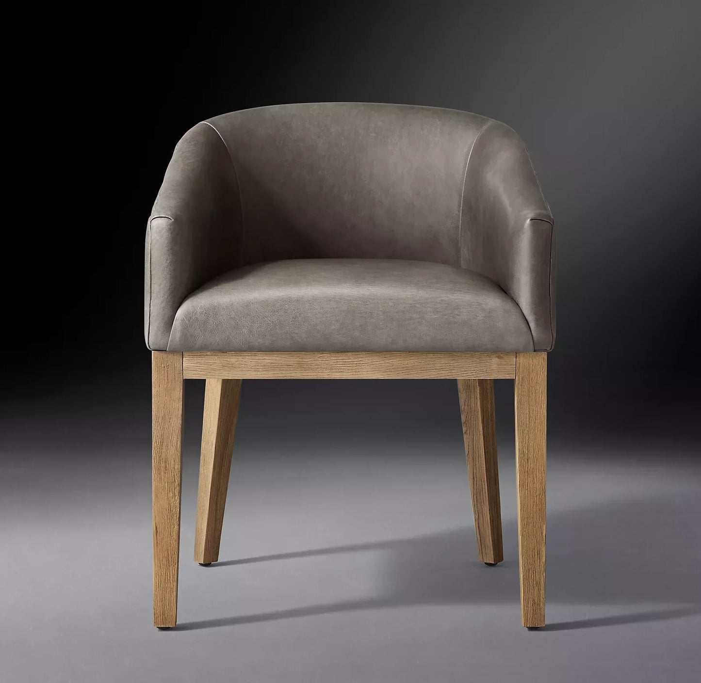Barrel Back Armchair – Inverted V-Leg Solid Oak & Berkshire Leather Midcentury Chair