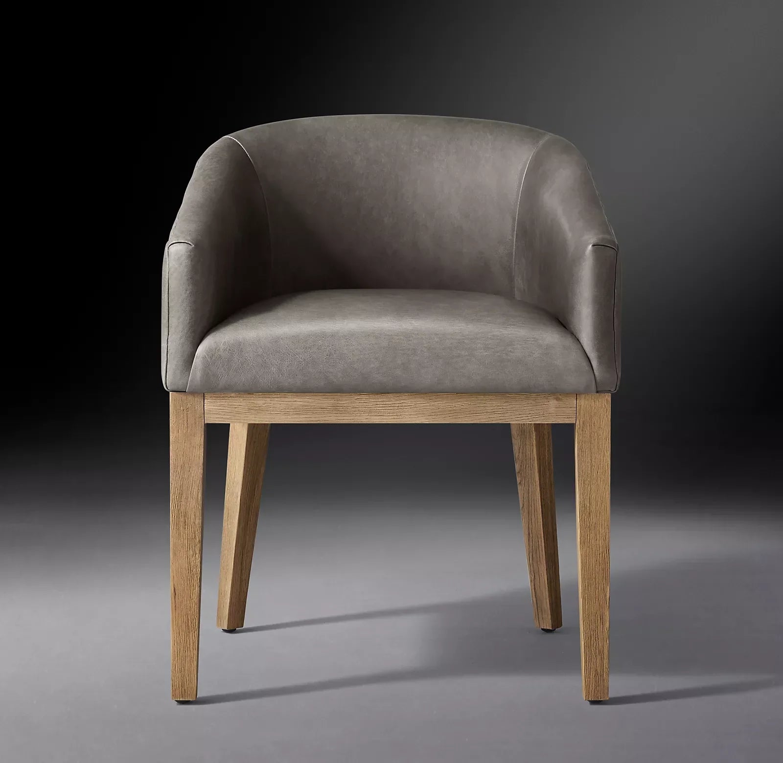 Barrel Back Armchair – Inverted V-Leg Solid Oak & Berkshire Leather Midcentury Chair