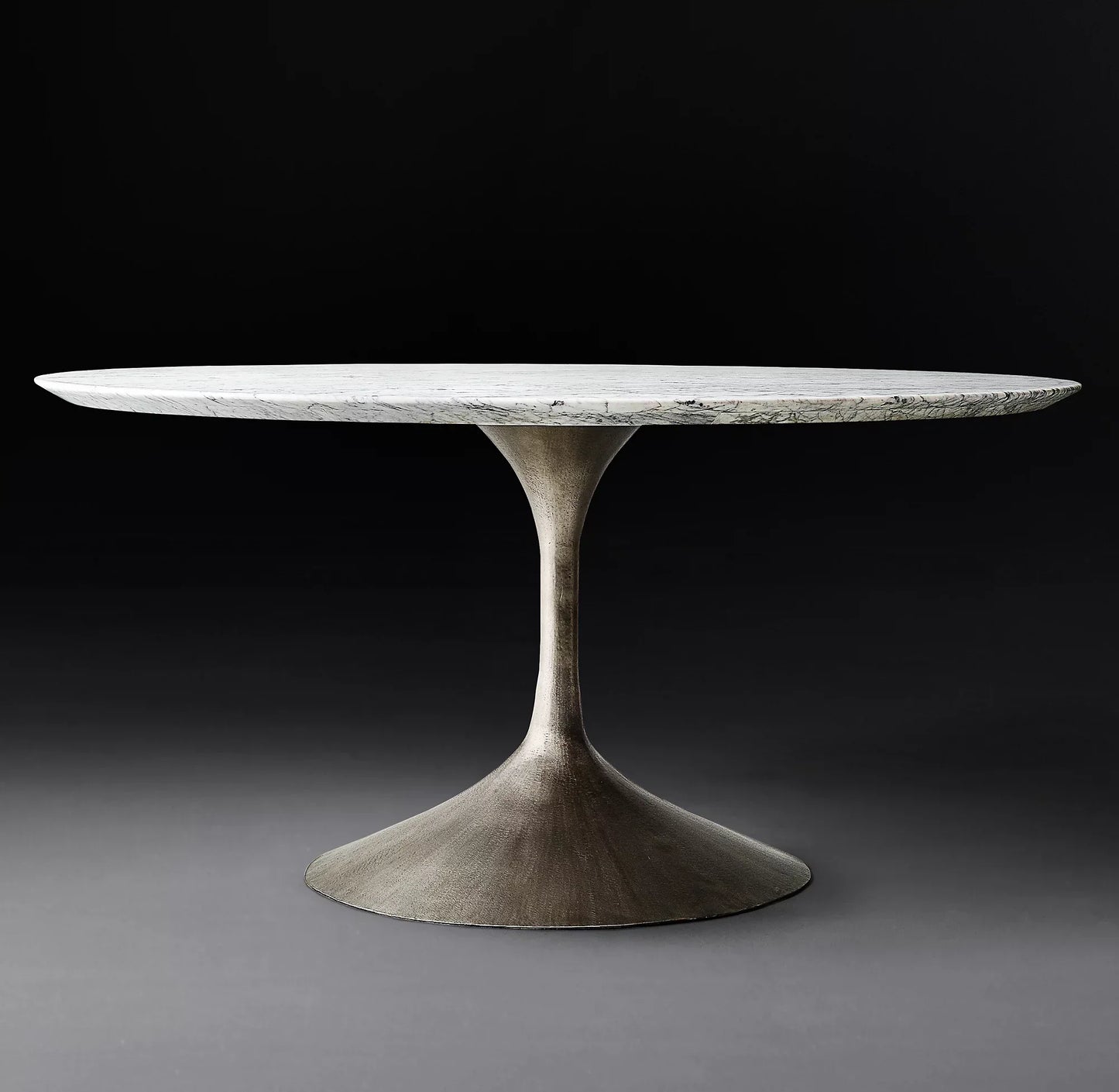 Round Dining Table – Radial Fancy Face – Marble Top – Mid-Century Modern Design