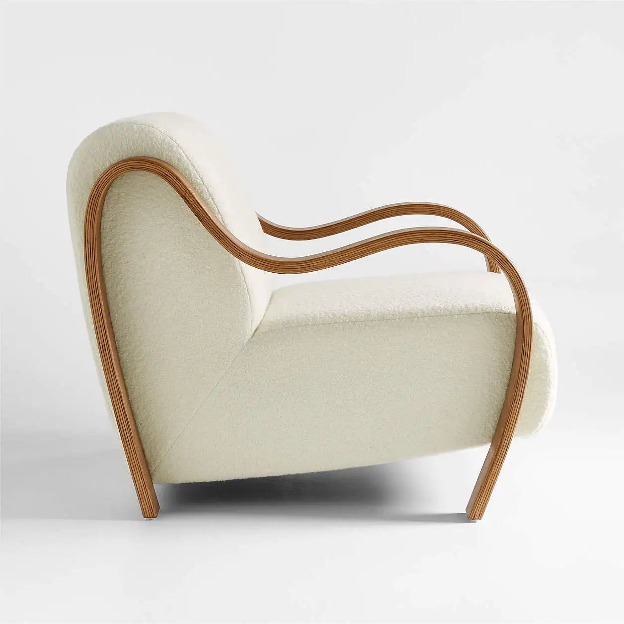 Bisou Accent Chair – Vintage Contemporary Design – White Boucle Statement Piece