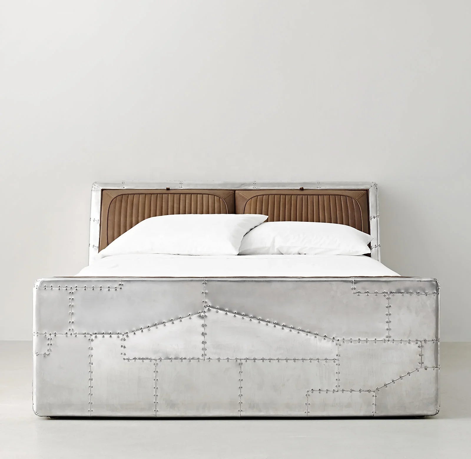 Aviator Bed – Tufted Leather – Aluminum – Sassanid Statement | 1600426536318
