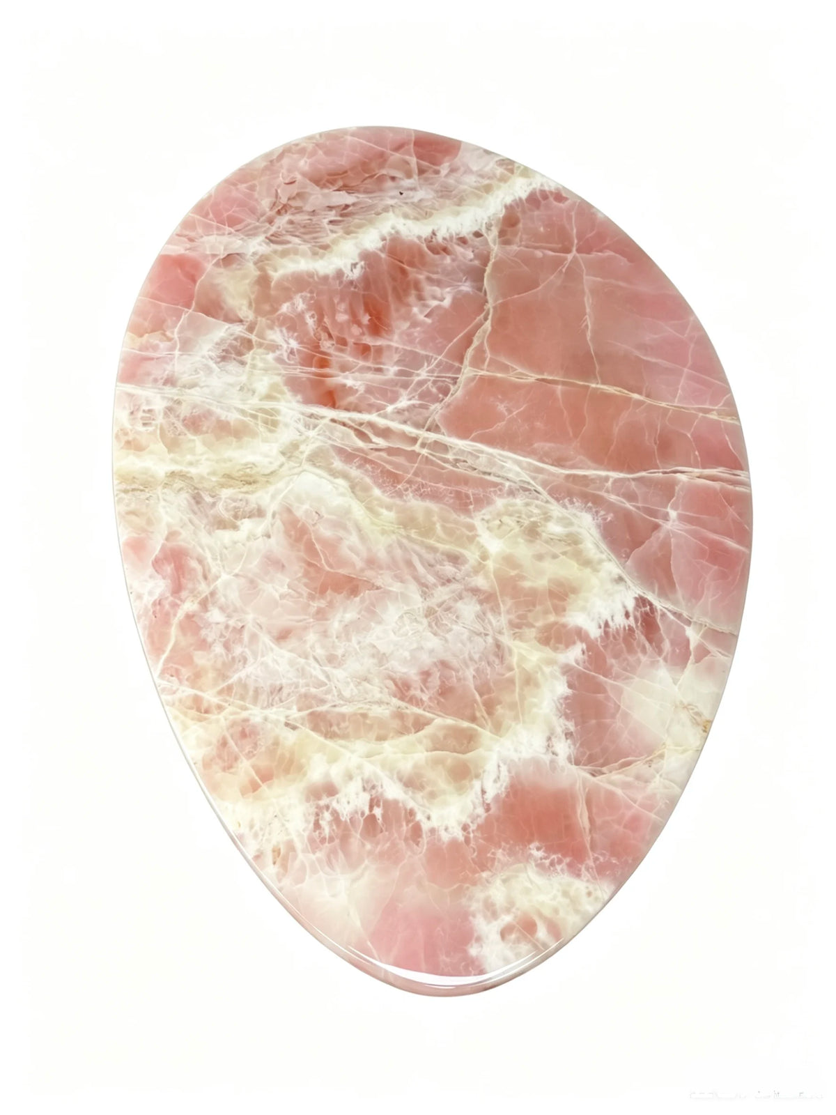 Luxury Water-Drop Pink Jade Marble Coffee Table Modern Minimalist Italian Style