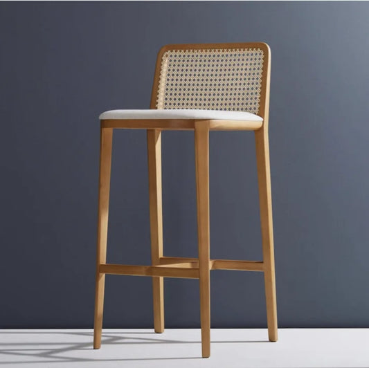 Wing Back Cane Counter Stool – Oak Frame European Design | 1600965367439