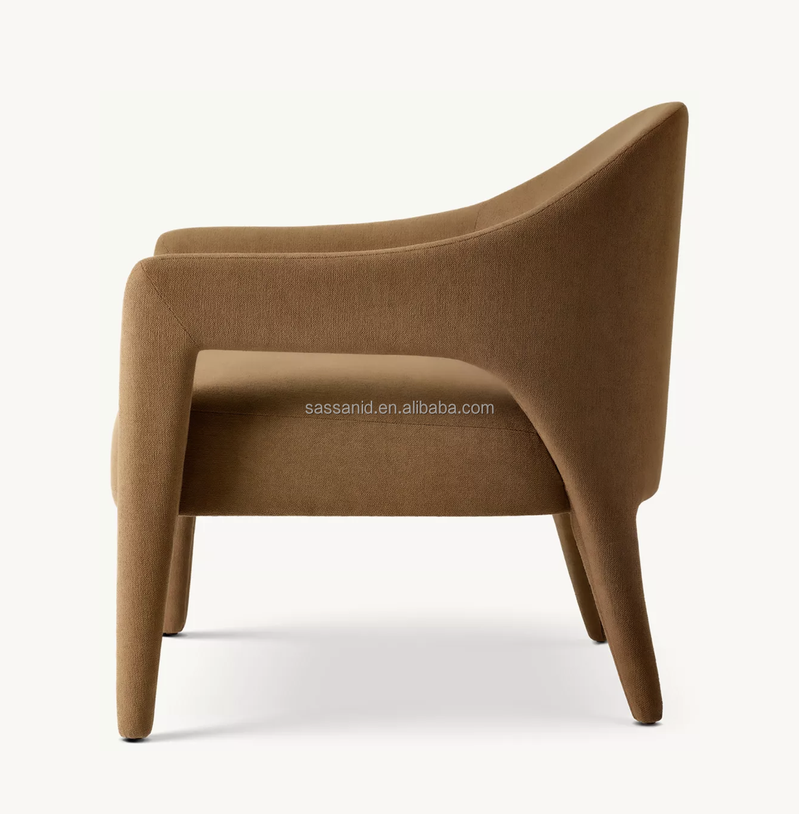 Lounge Chair Belgian Minimalist Italian Bouclé – Isabella Statement Piece