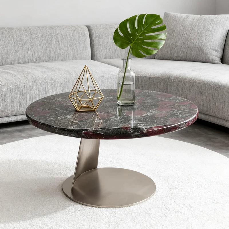 Luxury Round Marble Coffee Table Modern Italian Style for Villa